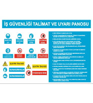 İş Güvenlik Talimatı ve Uyarı Panosu Sticker 20X28 Cm