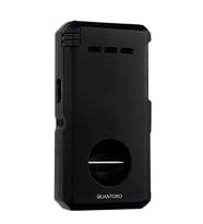 Quantoro Çift Torch Pürmüz V-Cut/Delicili/İğneli Siyah Metal Puro Çakmağı