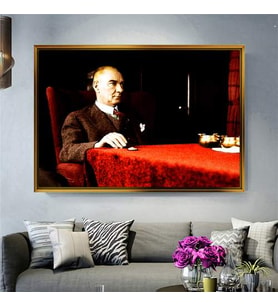 Altın Çerçeveli dekoratif tablo a1423 (Gold)