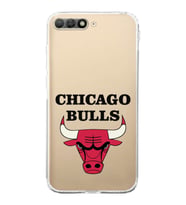 Huawei Y6 2018 Uyumlu Kamera korumalı Kapak Chicago Bulls Tasarımlı  Şeffaf Kılıf
