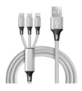 Concord 2.4A 120Cm 3 Çıkışlı Mikro Usb Lightning Type-C Kablo