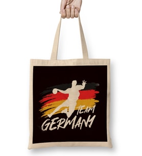 Handball Team Germany Flag Handballer Ball Sports Player Bez Çanta Uzun Saplı