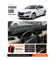 PEUGEOT 508 (2010-2018) Uyumlu Torpido Örtüsü Torpido Kılıfı - Siyah
