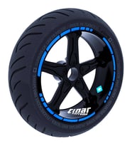 Azur Mavi Moto GP Stili Jant Şeridi Sticker Reflektif, Floresan, Özel Renkler Çı