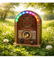 Everton RT-752 Nostaljik Radyo Bluetooth USB TF Destekli RGB Işıklı Şarjlı Retro Radyo