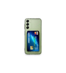 Samsung Galaxy A55 5G Kılıf Kart Bölmeli Şeffaf Silikon Kartlıklı Si