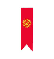 Masa Üstü Kırlangıç Kırgızistan Bayrağı - 8x30cm Çift Taraflı Saten Kumaş