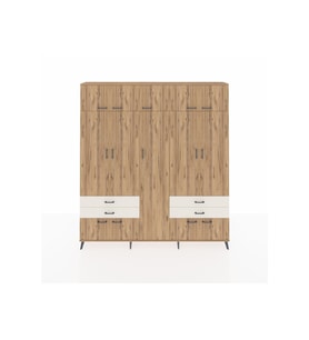 Arges Dolap 12 Raflı 4 Çekmeceli 2 Askılı 220x30x243 Çam-Çam/Aytaşı