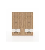 Arges Dolap 12 Raflı 4 Çekmeceli 2 Askılı 220x30x243 Çam-Çam/Aytaşı