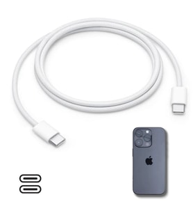 River World 1 m'lik Hasır Örgü Apple 15/15 Pro Type-C Hızlı Şarj Kablosu