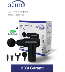AC-748 Compact 6 Kademeli 4 Başlıklı Masaj Tabancası