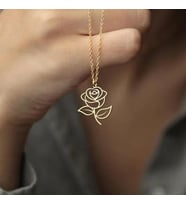 Kişiye Özel Gül Model Kolye 925K Gümüş (Gold)