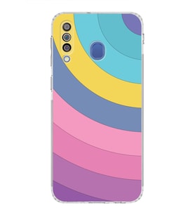 Samsung Galaxy M30  Kamera Korumalı Kapak Renk Cümbüşü Tasarımlı  Şeffaf  Kılıf
