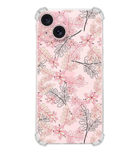 PrintiFy Apple iPhone 15 Plus (Kamera Korumalı) Uyumlu Köşe Korumalı Floral Kırmızı Kılıf