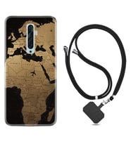 Oppo Reno 2Z 4 Lite 4 Pro 5 6 7 A31 Kılıf Boyun Askılı Silikon Map Planet 1656