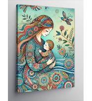 Kanvas Tablo Anne Ve Bebek Deseni