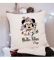 Minnie Mouse & Yılbaşı & Mutlu Yıllar Tasarımlı Yastık Kişiye Özel