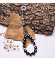 Garnet Lal Doğaltaşı Tesbih Model Anahtarlık (Çok Renkli)