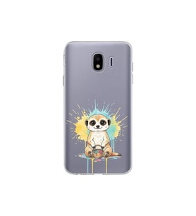 Samsung Galaxy J4 ile Uyumlu Splash Mirket Tasarımlı Şeffaf Silikon Kılıf