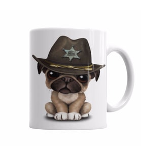 Pug Köpek 03 Kupa Bardak Porselen