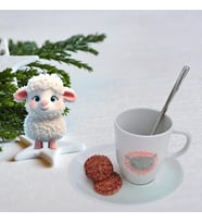 Sevimli Kuzucuk Kahve Kaşıklı Kupa Seti 3 Parça