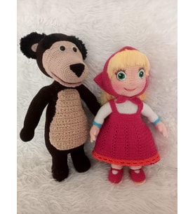 Doğa Bebek ve Koca Ayısı Amigurumi Organik Oyuncak
