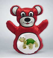 BK Gift Sevimli Kaplumbağa Tasarımlı Kırmızı Ayıcık Yastık-3