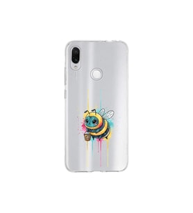Redmi Note 7 ile uyumlu Splash arı tasarımlı şeffaf silikon kılıf