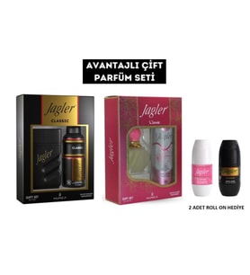 Classic Avantajlı Çift Parfüm Seti ( Parfüm 60 ml (K) + 90 ml (E) + ( 2 Adet Deodorant 150 ml )