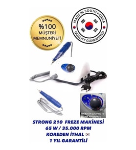 Adanil Strong 210 Profesyonel Protez Tırnak Kuru Manikür Freze Törpü Makinesi 65 W 40.000 RPM Orijinal Kore 1 YIL GARANTİ
