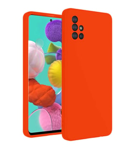 Samsung Galaxy A31 Kılıf Nano İçi Kadife Silikon - Turuncu