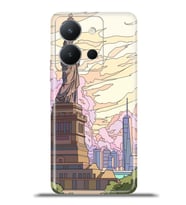Vivo Y36 Kapak HD Renkli Dizayn Silikon Kılıf - Liberty Statue