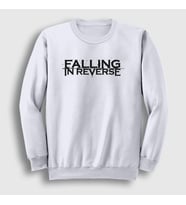Presmono Unisex Beyaz Logo Müzik Falling In Reverse Sweatshirt 503372tt (Beyaz)