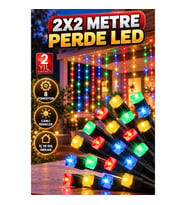 2x2 LED Perde Işık – 8 Fonksiyonlu Noel ve Parti Dekorasyonu