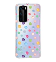 PrintiFy Huawei P40 Pro ile Uyumlu 1mm Slim Fit Water Color 6 Baskılı Şeffaf  Kılıf