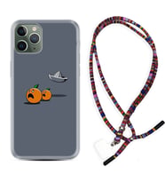 Apple iPhone 11 12 13 14 Pro Max Kılıf Boyun Asklı Rasta Silikon Orange Escape 1374