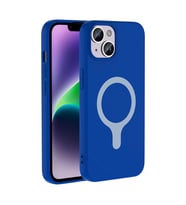 Lexroo iPhone 14 Kılıf M-Safe Şarj Özellikli Aris Silikon Kılıf - Saks Mavi