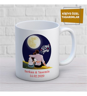 Kişiye Özel İsim Yazılabilir Sevgi Temalı Kupa Bardak