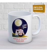 Kişiye Özel İsim Yazılabilir Sevgi Temalı Kupa Bardak