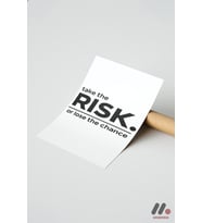 Take The Risk Tipografi, Çerçevesiz Yüksek Kalite Duvar Afişi - Motivasyon Hediyesi