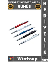 #Kalem Ofis Hediye Şık Tasarım Ergonomik Kaliteli Çelik Profesyonel Metal Tükenmez Kalem Gümüş