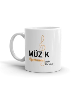 Müzik öğretmeni isme özel kupa bardak