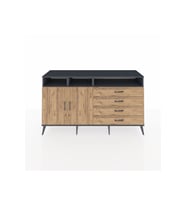 Kronos Konsol 5 Raflı 4 Çekmeceli 2 Kapaklı 176x59x99 Antrasit-Çam