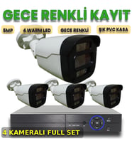 XMPro 4 KAMERALI İNSAN ARAÇ YÜZ ALGILAYAN GECE RENKLİ GÖSTEREN PLASTİK KASA GÜVENLİK KAMERA SETİ