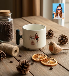 Kişiye Özel Karikatürlü Mama Cool Anneye Hediye T Kupa Anneler Günü Hediyesi