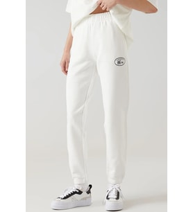 Lacoste Embroidered Women's Joggers Kadın Organik Pamuk Eşofman Altı Beyaz
