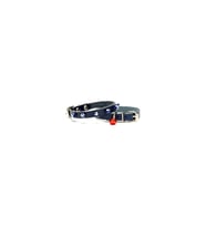 Cattie Gerçek Deriden El Yapımı Boncuklu Kedi Boyun Tasması 1x21-25cm - Royal Blue