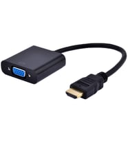 Projeksiyon Uyumlu HDMI TO VGA Kablo Çevirici Dönüştürücü (Siyah)