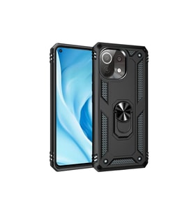 Newface Xiaomi Mİ 11 Lite Kılıf Sofya Yüzüklü Silikon Kapak - Siyah