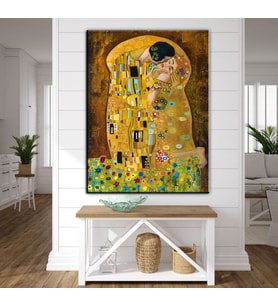 Miyrem Exclusive Serie" Gustav Klimt Öpücük Soyut Yağlıboya Resim Tuval Üzerine   Kanvas Tablo